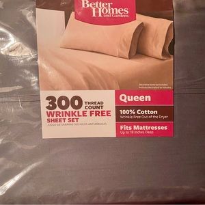 Better Homes & Gardens 300 TC 100% Cotton Queen Sheet Set